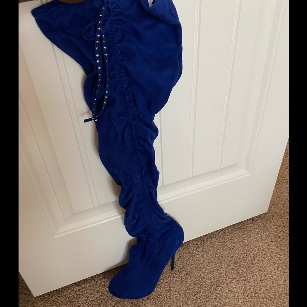 Thigh high boot 4 inch heel